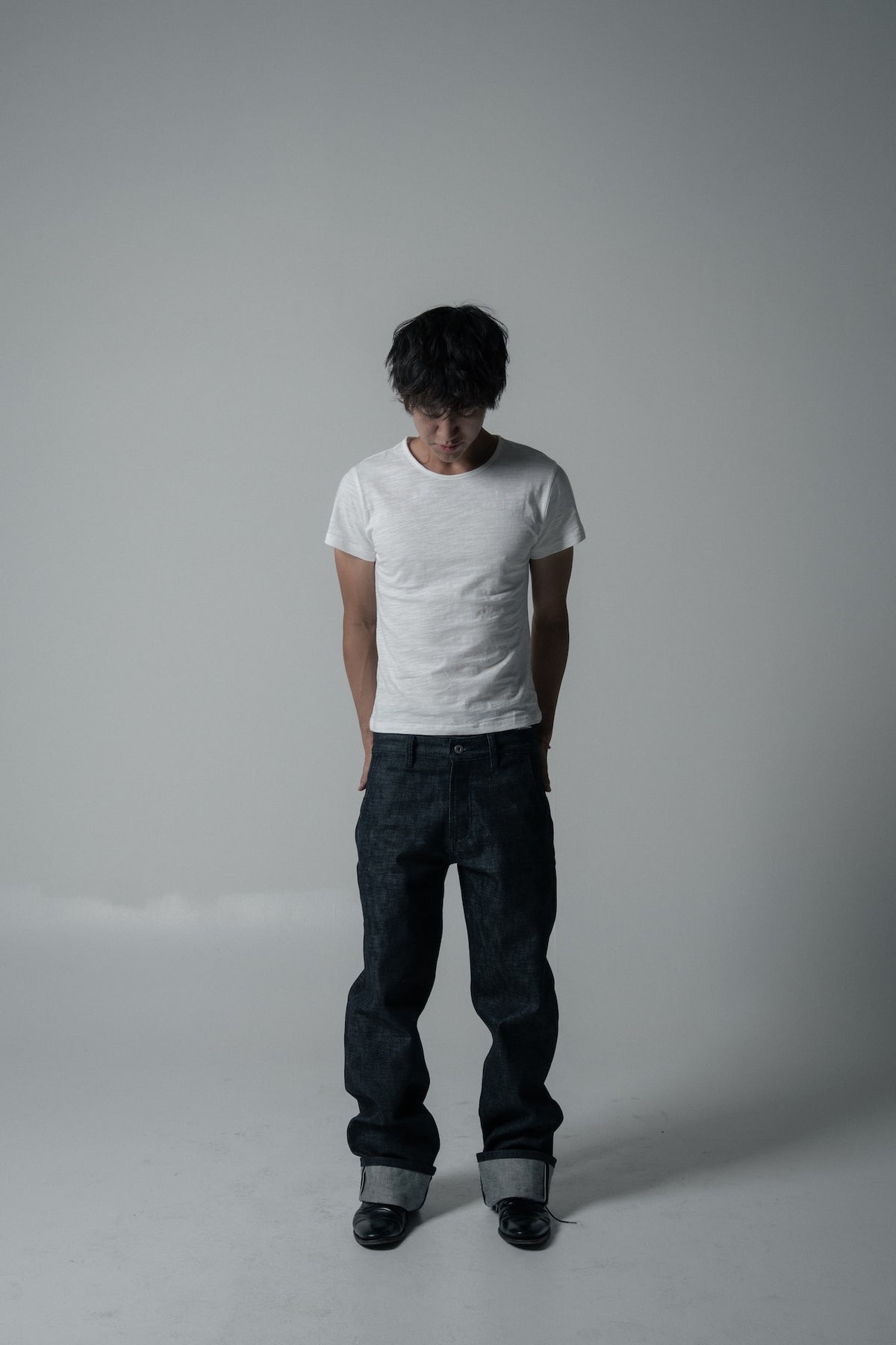 slim fit slub tee - white