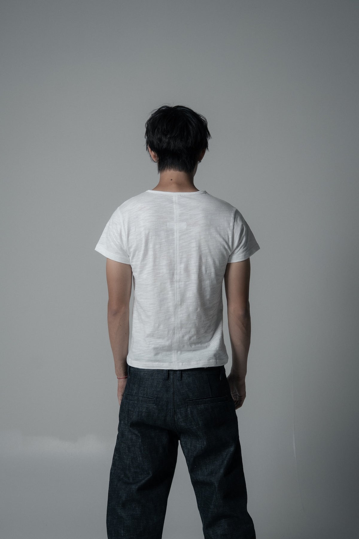 slim fit slub tee - white